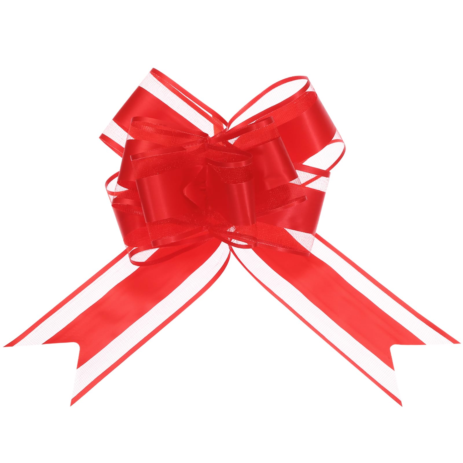 Uxcell 20pcs 9 Inch Giant Large Pull Bow Gift Wrapping Organza Bows Ribbon Red for Wedding Baskets Presents Christmas