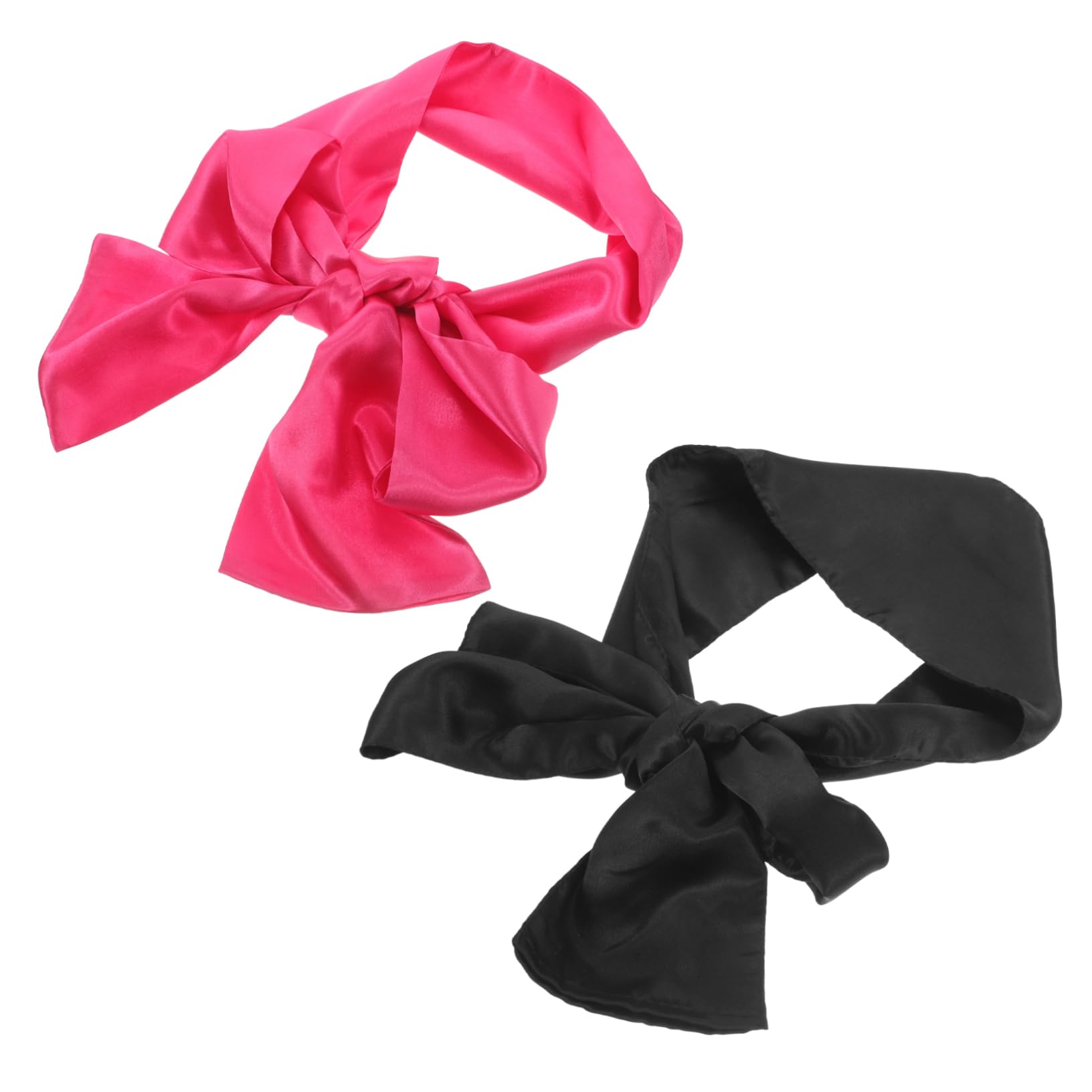 Housoutil 6piezas De Satén Para Banda Para Mujeres Accesorios De Cabello Color Rosa y Negro