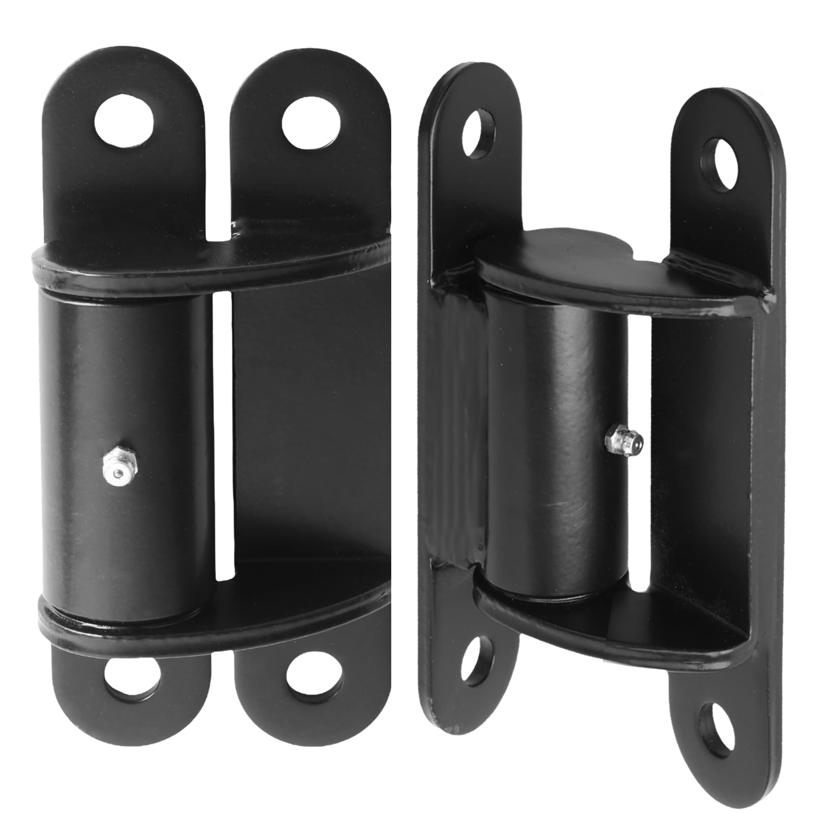 Bisagras de puerta mejoradas de 7 pulgadas resistentes con grasa Zerk, perno de bisagra de puerta de rodamiento de montaje frontal o bisagras de soldadura para puertas de remolque grandes y
