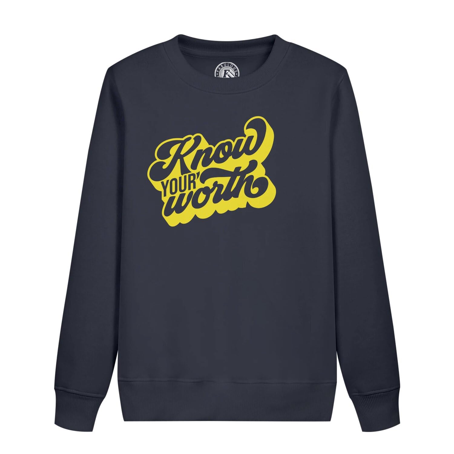 Sweatshirt enfant bien-être en coton avec message positif know your worth