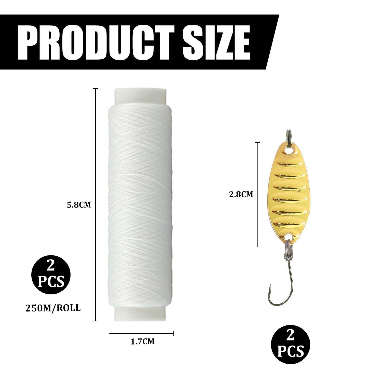 Sedal De Pesca De 2 Piezas, Anzuelos De Señuelo De Metal De 2 Piezas, Sedal De Cebo De Nailon, Sedal De Pesca Elástico, Sedal De Nailon para Pesca, Accesorios De Pesca