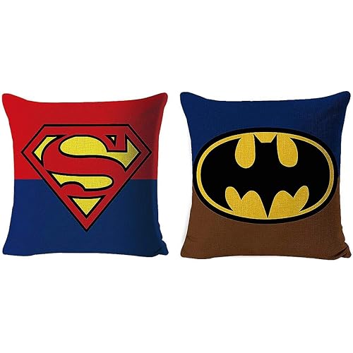 Pillow Cases Super Hero Pillow Cover - Decorative Throw Pillow Cases 18 x 18 Inches Set of 2