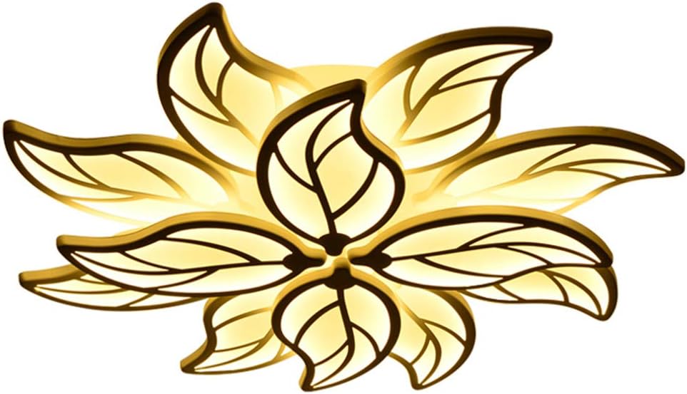 LED Ceiling Lamp Modern Creative Metal Acrylic Leaf Shape Ceiling Light Romantic and Warm Indoor Decorative Lighting Fixture For Children's Living Room Bedroom Kitchen Promise Dimming Dimmable 120W [Energy Class A++]