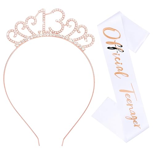 Miniatura 8 de CIEHER Juego de tiara de banda y diamantes de imitación "50&Fabulous", banda y tiara de cumpleaños, coronas de cumpleaños para mujeres, decoraciones