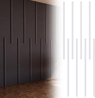 Pangda Peel and Stick Wall Molding Kit: 8 Pre-Cut Flat Panels for Easy DIY Wainscoting in Living Room, Office, Hallway