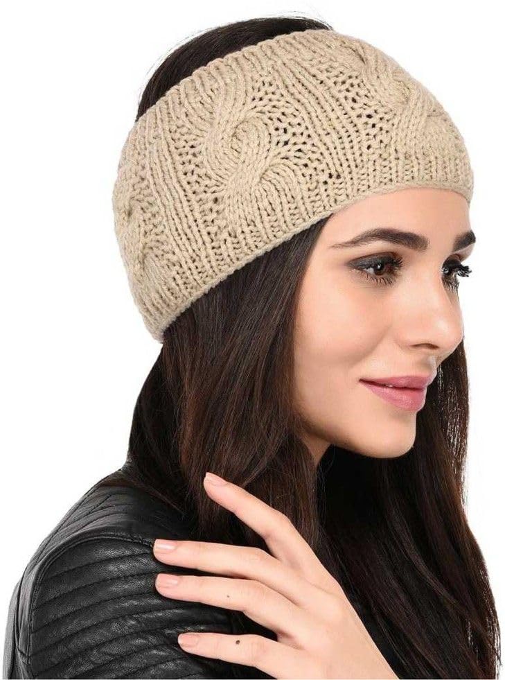Unisex Knitted Woolen Headband Earwarmer with Fleece Lining | Soft Stretchable Acrylic Wool Ear Muff for Men & Women | Warm Winter Ear Cover for Outdoor Sports | One Size Fits All-image-33
