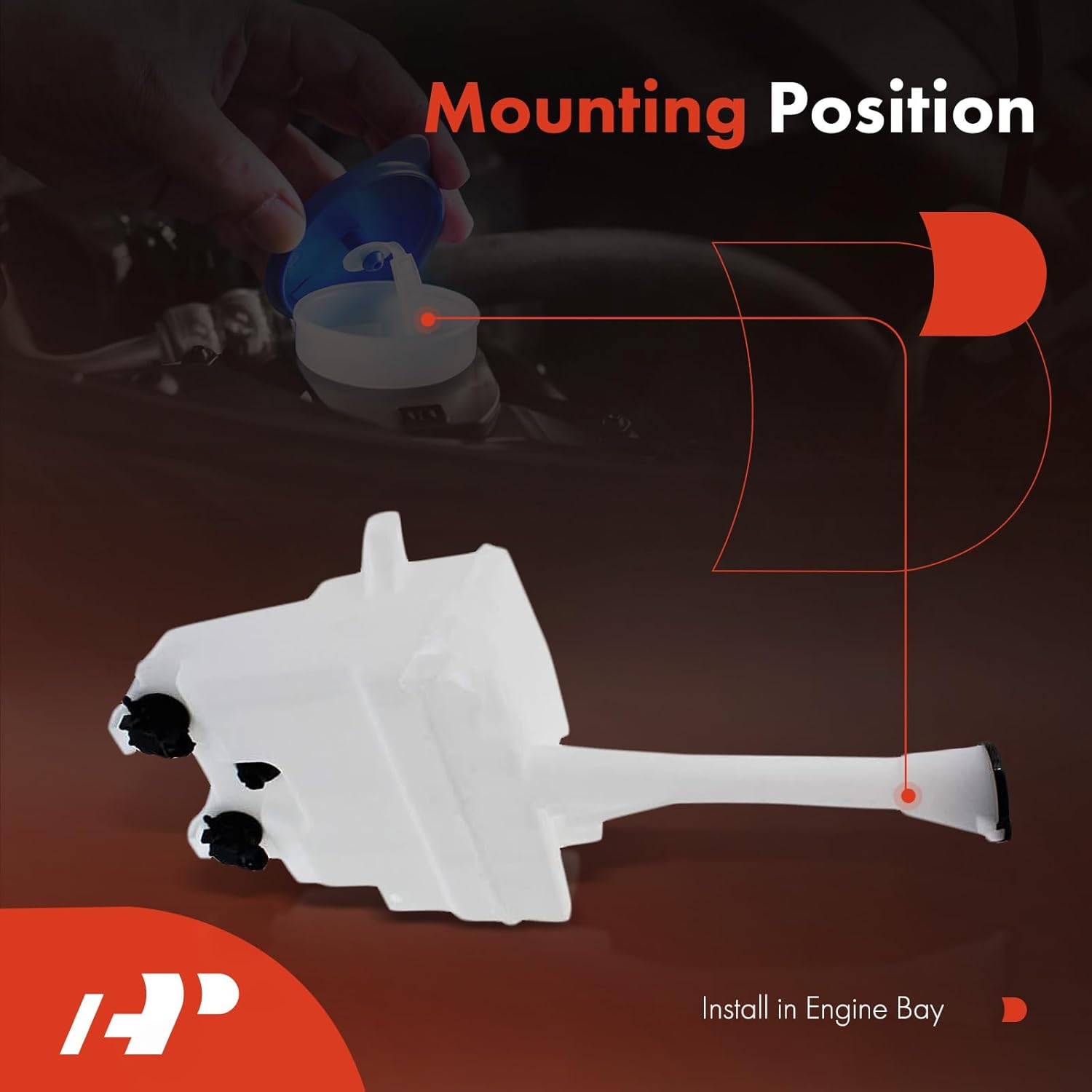 A-Premium Windshield Washer Reservoir Compatible with Select Toyota Models - Matrix 2009-2014, with (Washer Pump/Cap/Fluid Level Sensor) - Replace# 85315-02330