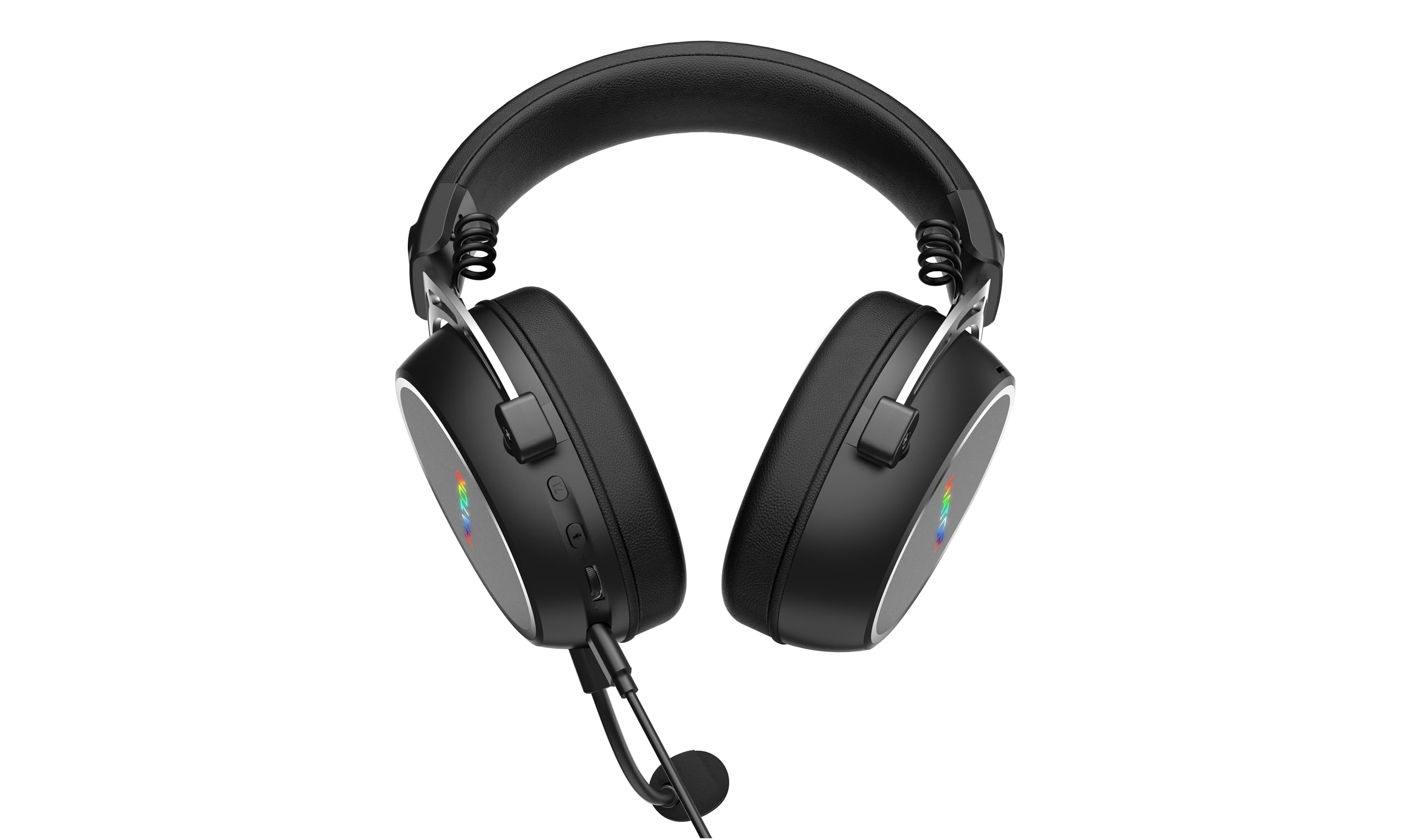HATOR Hypergang 3 USB Gaming-Headset – Hi-Res Audio, 7.1 Surround Sound, 53mm Treiber, Bluetooth, abnehmbares Mikrofon, USB-C, RGB – für PC, PS5, Schwarz