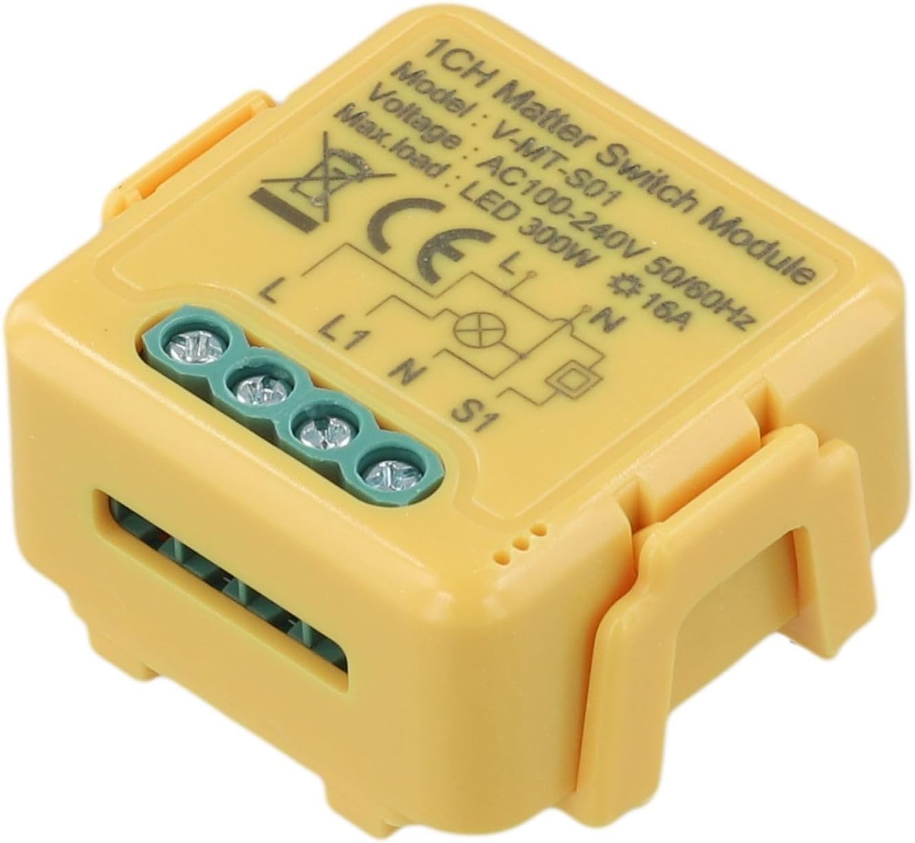 Matter Smart Switch 16A Home Relay Module with ABS Housing Supports Home Hub Local Network Control for Seamless Smart Home Automation(1 way)