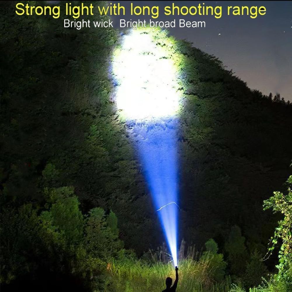 Fresh Life Flashlight,Multifunctional Rechargeable Flashlight,Handheld LED Rechargeable High Lumens Flashlight for Camping, Hiking ，Strong Light Waterproof Flash Light for Outdoor (3PCS)