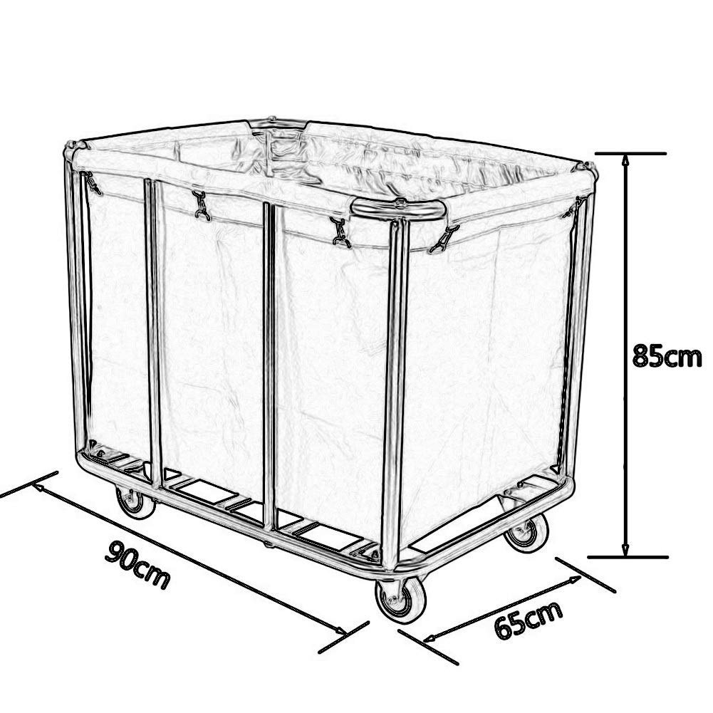 Ruchome Wózki, Koszyk Służący Gospodarstw Domowych Heavy-Duty Sorter Sorter Wózek Organizator Z Kółkami, Tocząca Się Pralnia Hodowca Z Ruchomymi Torbami, Wspornikiem Ze Stali Nierdzewnej/Brow