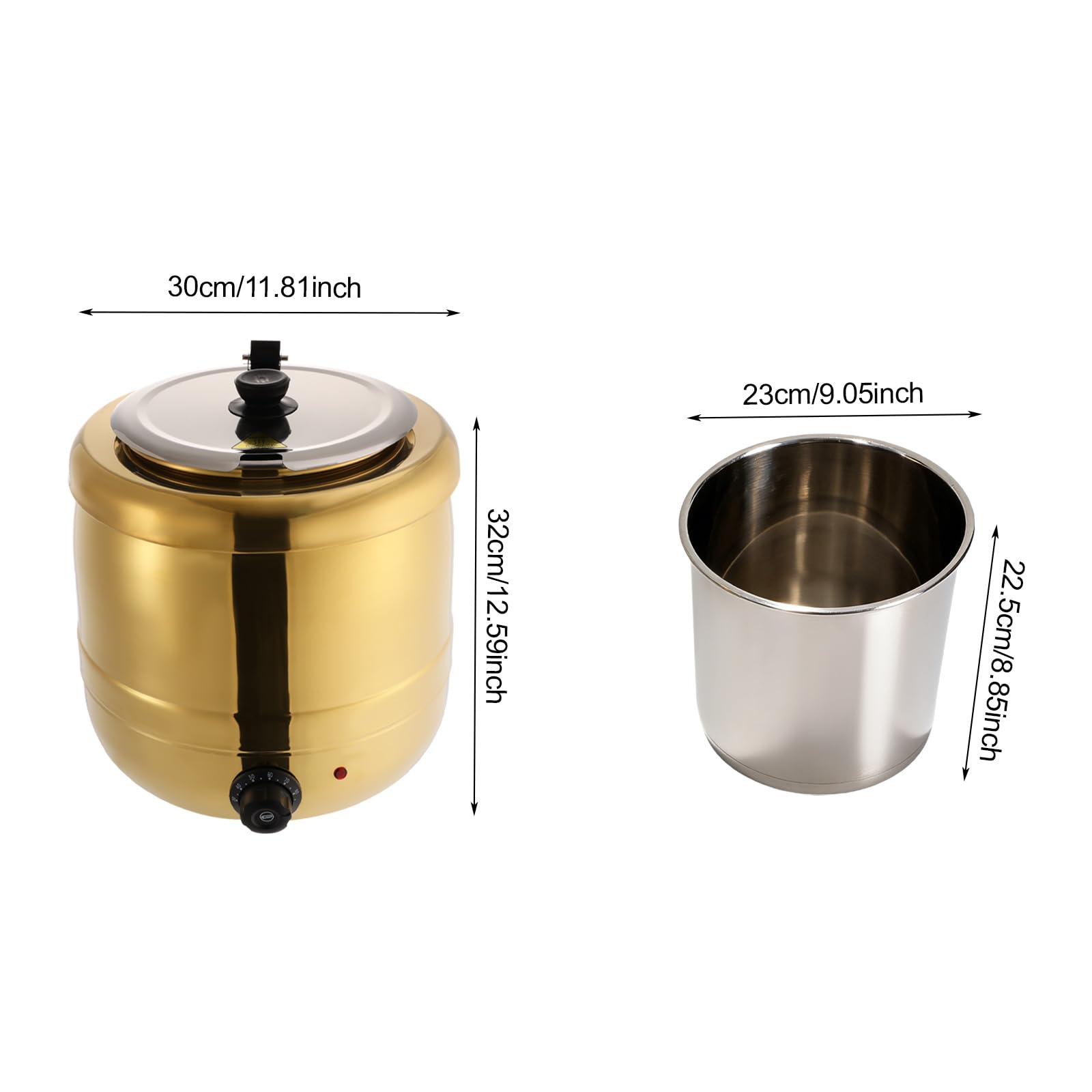 Pentola elettrica per zuppe, 440 W, 10 l, con coperchio e pentola