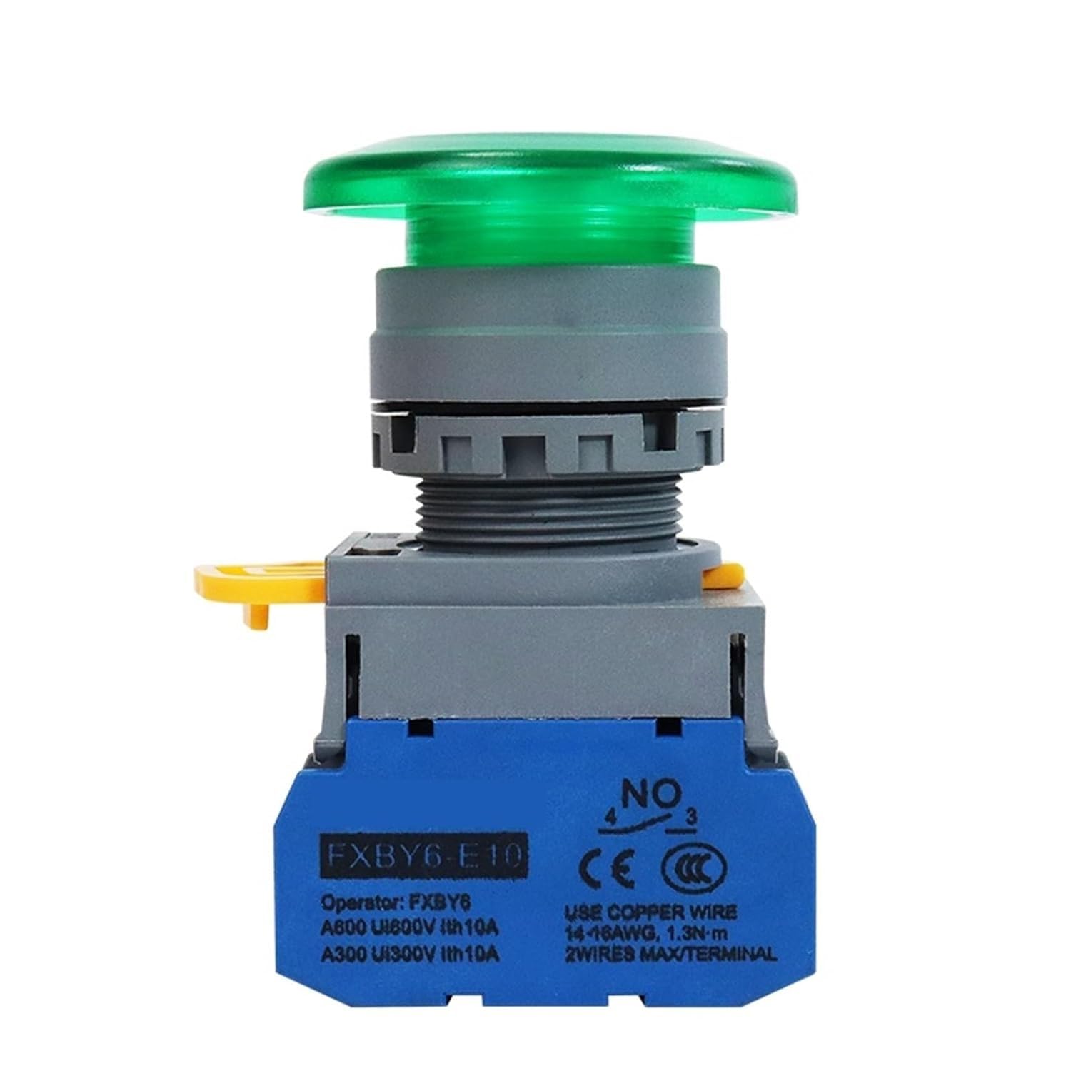 1 Stück Schalter 22 mm FXBY6 Kunststoffschalter mit LED-sofortiger selbstsichernder Leuchttaste 1NO1NC 10A 1 Stück(1NO1NC-MOMENTARY-24V)