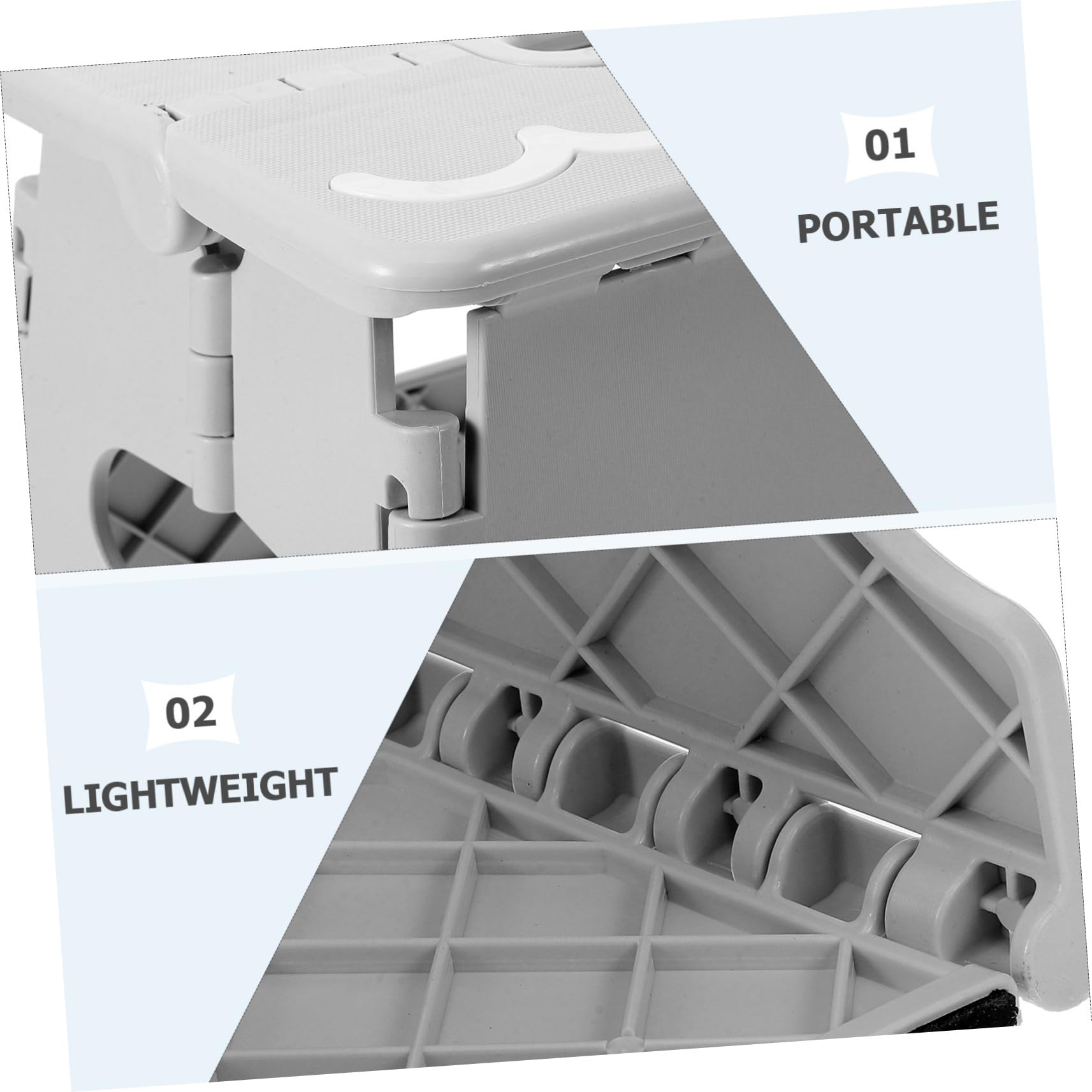 HOLIDYOYO Minimalist Design Portable Stool Folding Step Stool Anti-Slip Pad for Home Bathroom and Shower