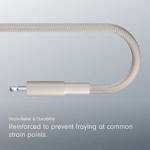 Beats USB-C to Lightning Woven Cable Fast Charging Durable/Tangle-Free Compatible Charger for Apple Devices w Lightning Ports (1.5 m, 5 ft) - Surge Stone