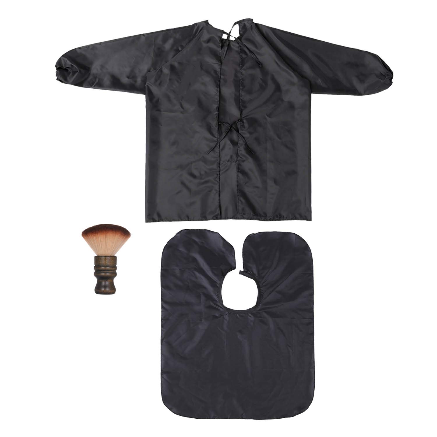 Hair Salon Hair Cutting Cape Set with Salon Barber Overclothes Salon Barber Cape Hairdressing Apron with Neck Brush, Black Belity-image-21