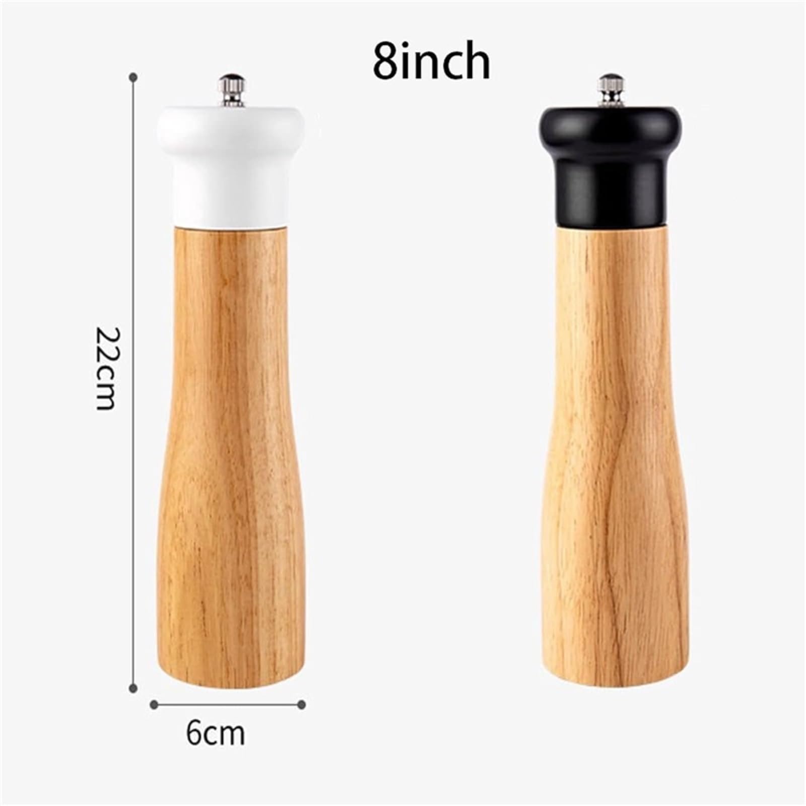 Mühle Für Salz Pfeffer 8-Zoll-Salz- Und Pfeffermühlen-Set Aus Gummiholz, Meersalzmühle, Keramik-Pfeffermühle Gewürzmühlen Küche