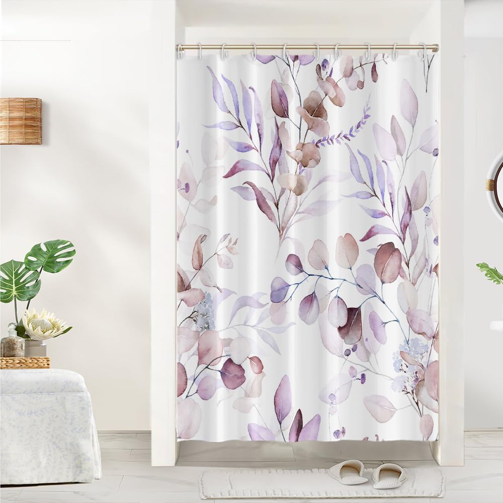 Cortina de Ducha de Hoja Eucalipto, Cortinas de Ducha Verde Oro Abstracto Planta Cortinas de Baño Antimoho Impermeable Lavable Tejido de Poliéster Cortina Ducha con 12 Ganchos 120x200cm — view 30