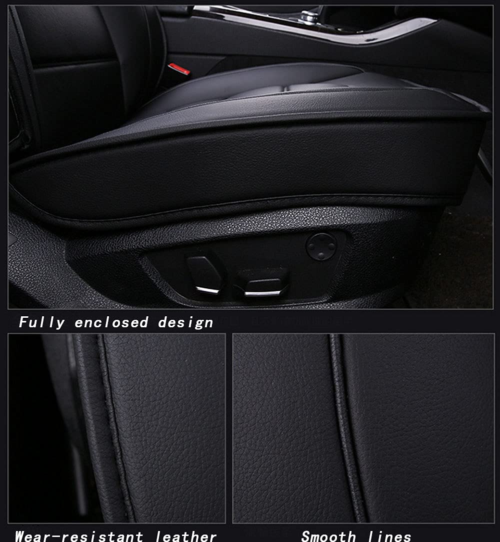 Cubiertas de Asiento de Auto de Cuero de la PU de Lujo Auto Asiento Fundas Fundas de Asiento de Coche de Cuero Protector para Asientos Delanteros y Traseros,Beige,Standard