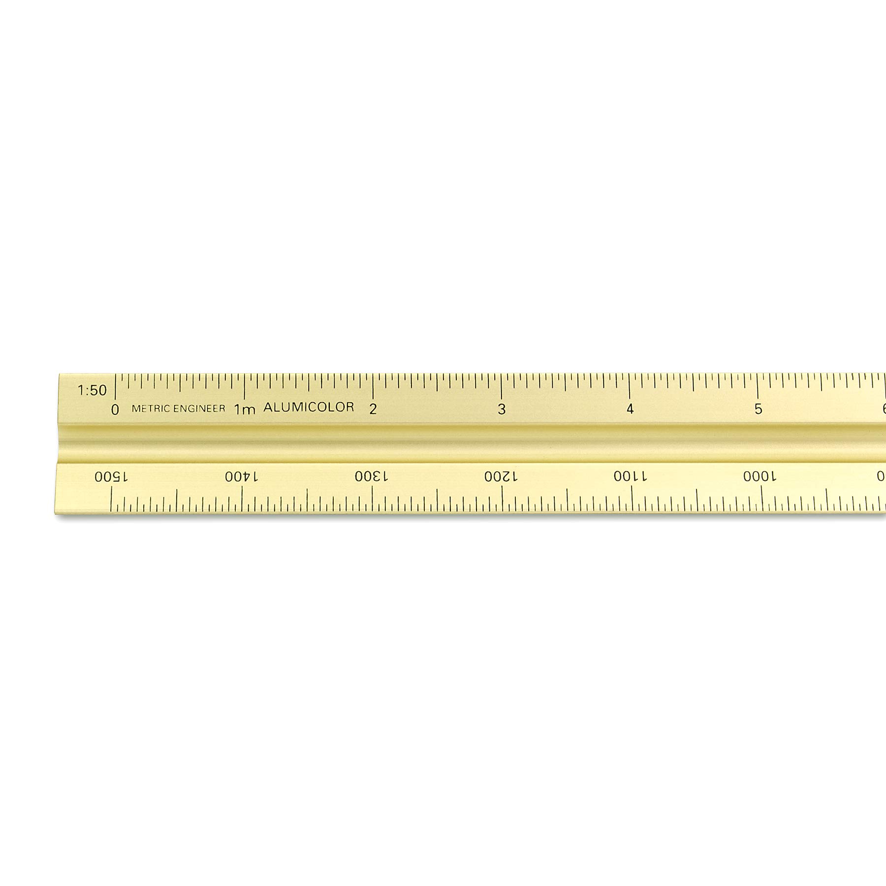 Alumicolor Aluminum Engineer - Escala métrica sólida para dibujo, 30 cm, color dorado