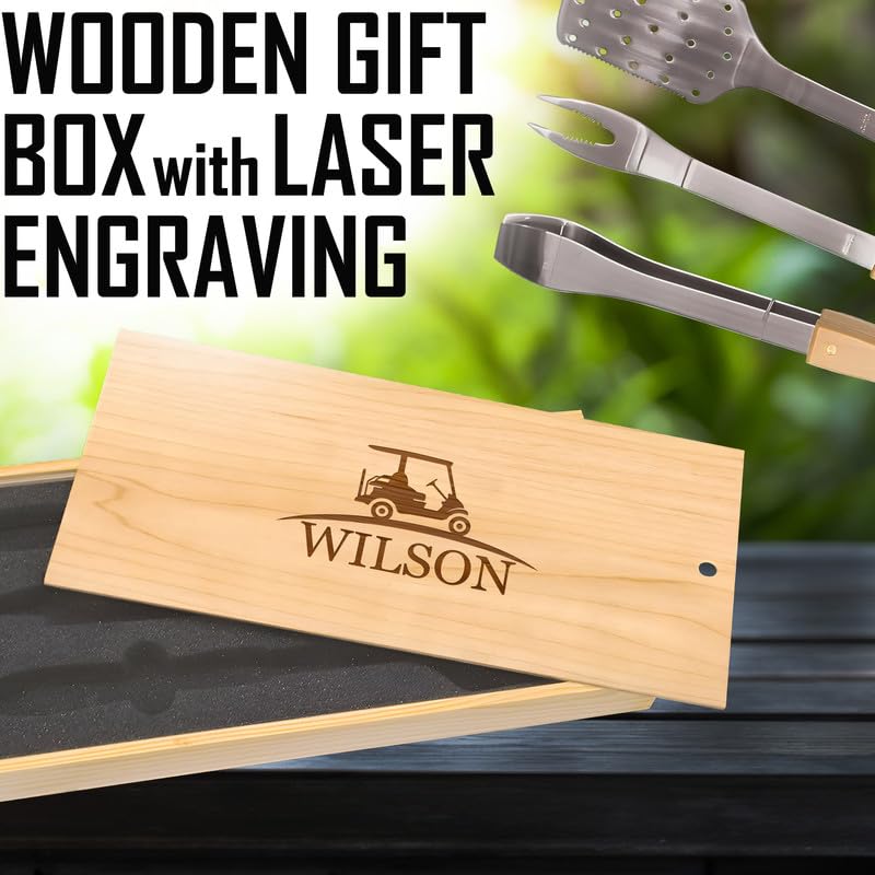 Juego personalizado para parrilla en caja de madera miniatura 4