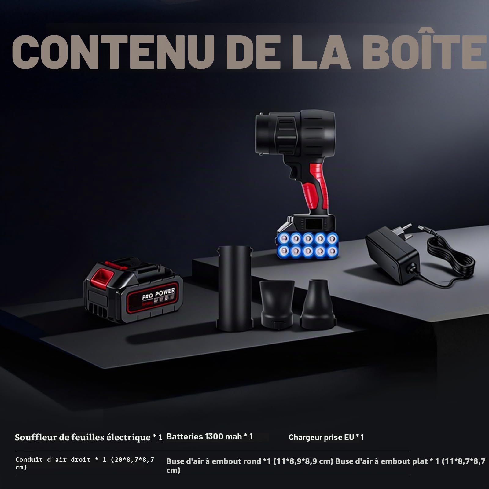 Mini Souffleur Feuille Sans Fil, 35000 Tr/Min Turbo Souffleur Batterie Portable Avec Batteries 1300mah Et Chargeur, électrique Souffleurs De Feuilles Puissant LéGer Pour Voitures, Neige, Poussière