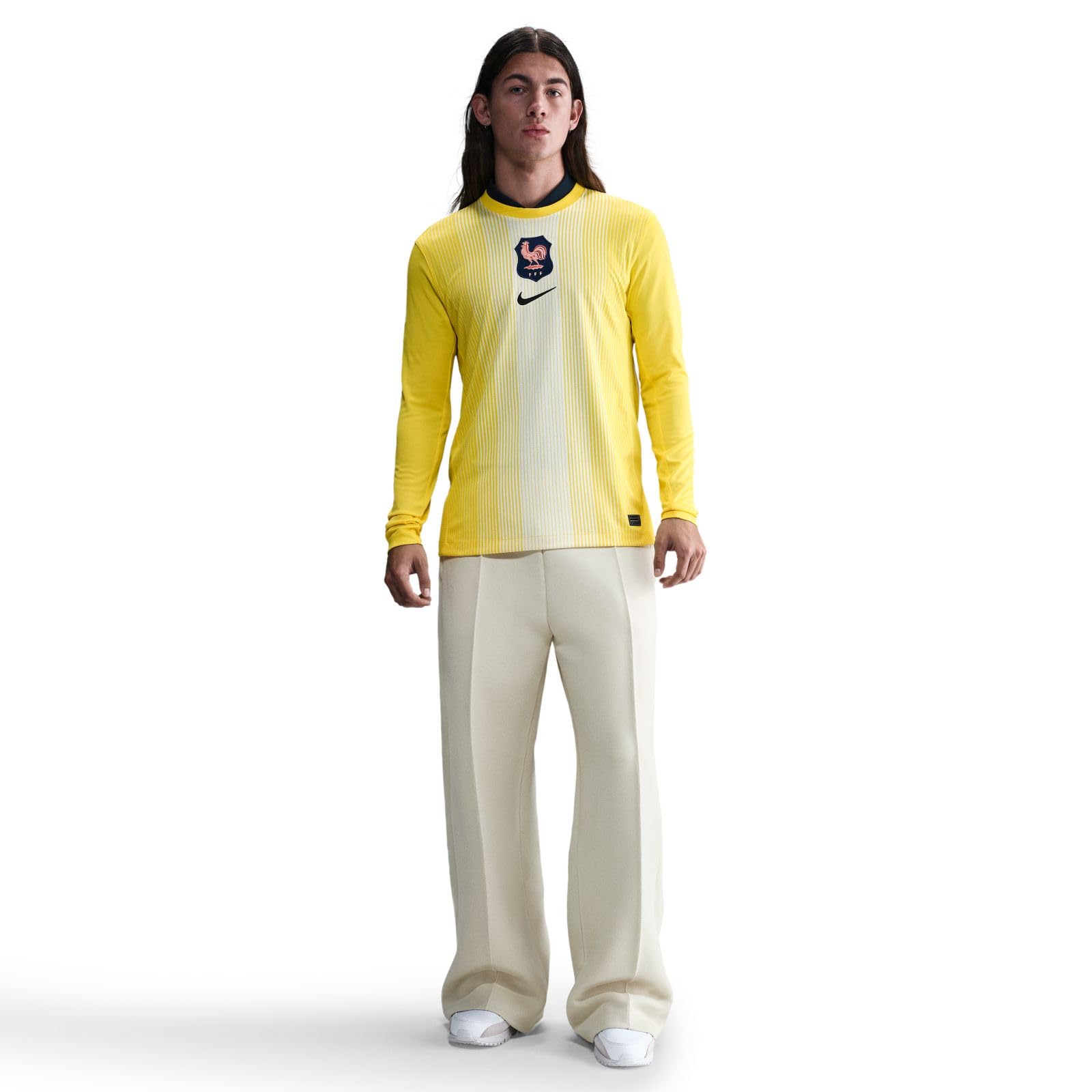 FFF 2025/26 Stadium Goalkeeper Nike Dri-FIT - Camiseta de Manga Larga para Hombre, réplica de fútbol, HM9802