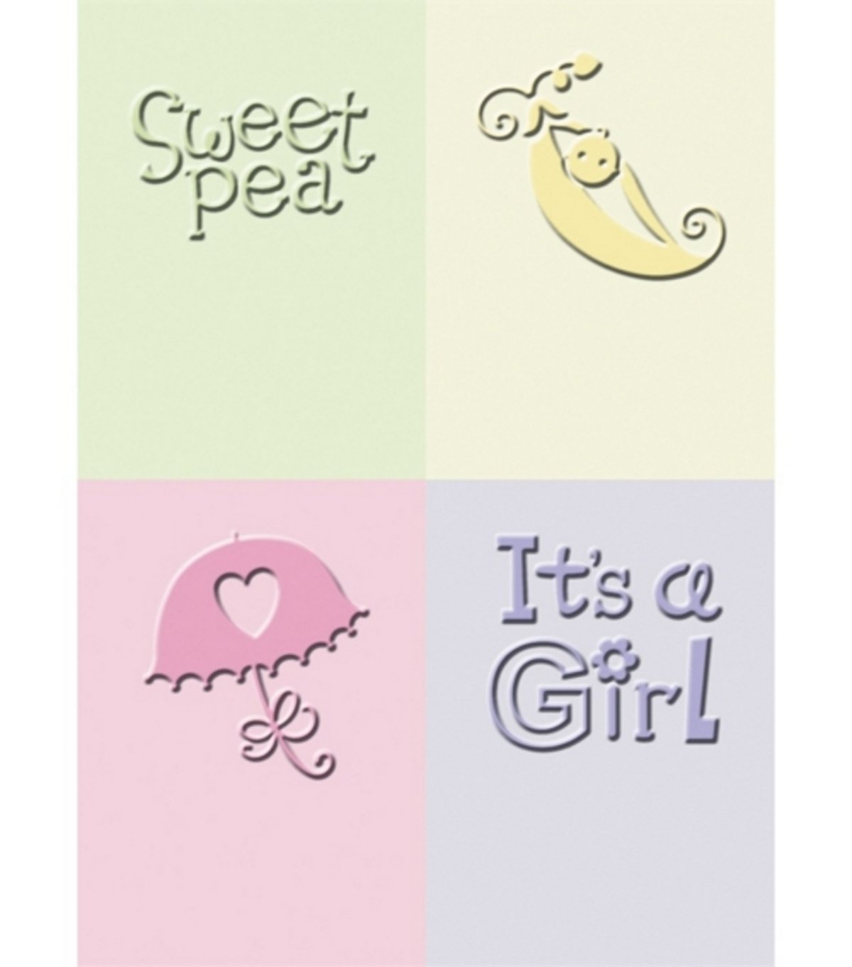 Cuttlebug 2"X2.75" Embossing Folder Set-It's A Girl