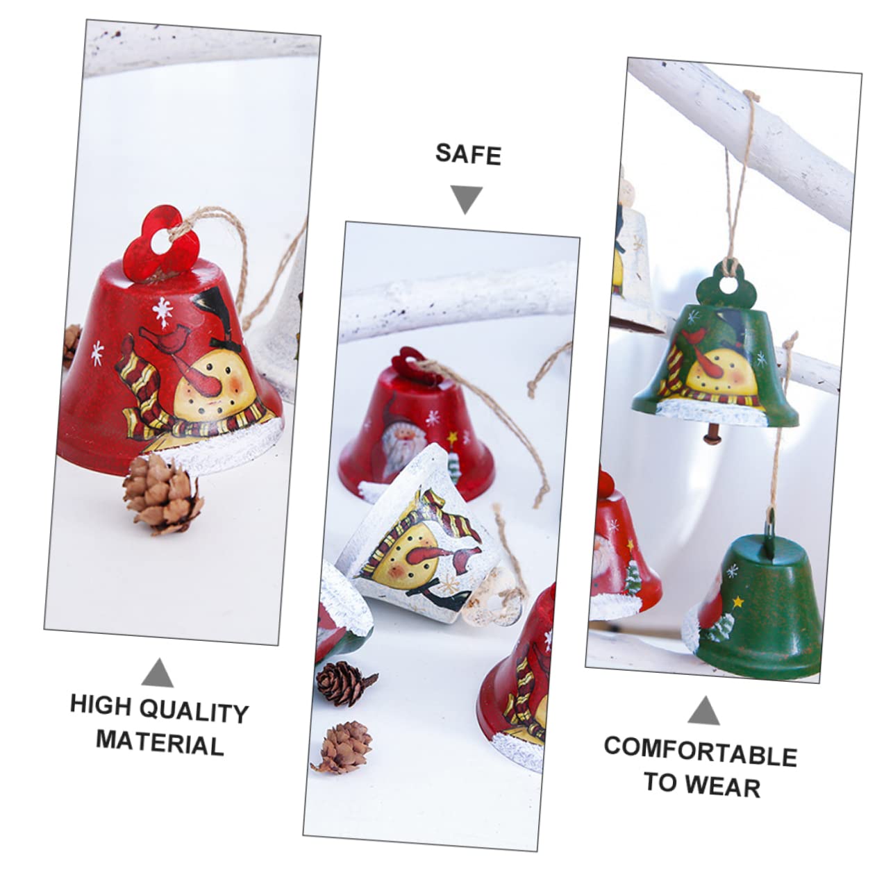 Garneck 2 Set Campana Di Babbo Natale Cono Albero Di Natale Porta Chiaro Decorazioni Ganci Natalizi Sottobicchieri Chiare Di Natale Campanellini Natalizi Ferro Da Stiro 3 Pezzi * 2