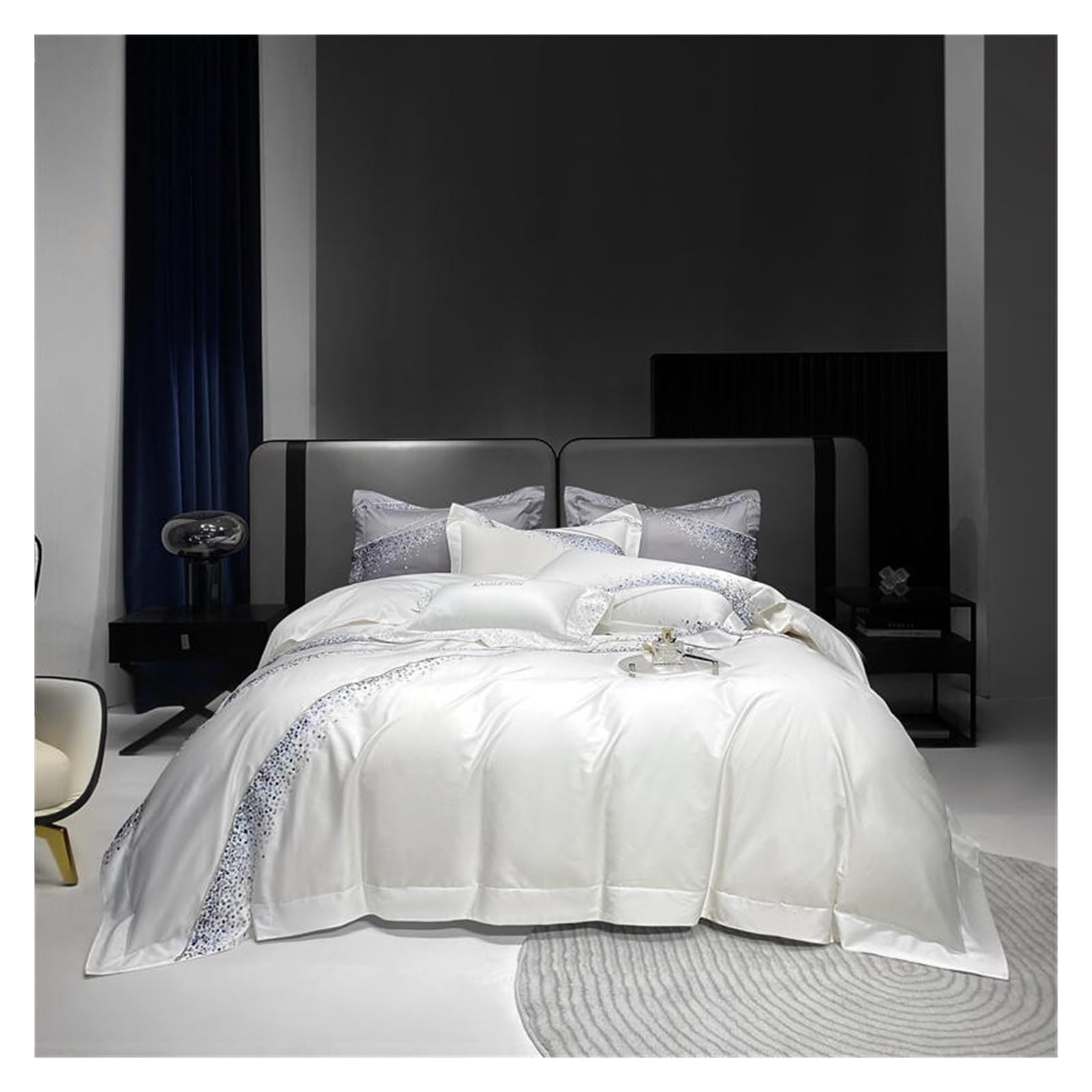 Bed Sheets Set 1200TC Wrinkle Fade Resistant Egyptian Quality 4-Piece Ultra Soft Luxurious Bed Set Includes Flat Fitted