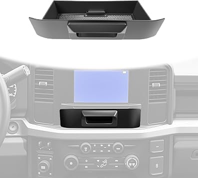 8" Screen Drawer Organizer Compatible with 2023-2025 Ford Super Duty XL F250 F350 F450 F550 Center Console Organizer Storage Tray Dashboard Box Storage Bin for 2024 Ford F250 XL Accessories