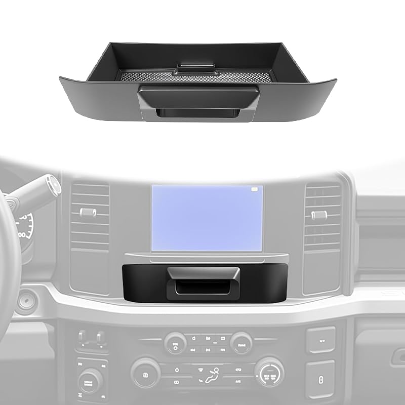 Bandeja Organizadora com Gaveta para Console Central Ford Super Duty com Tela de 8", F250 F350 F450 F550 F600 2023–2025, HUYINPJ