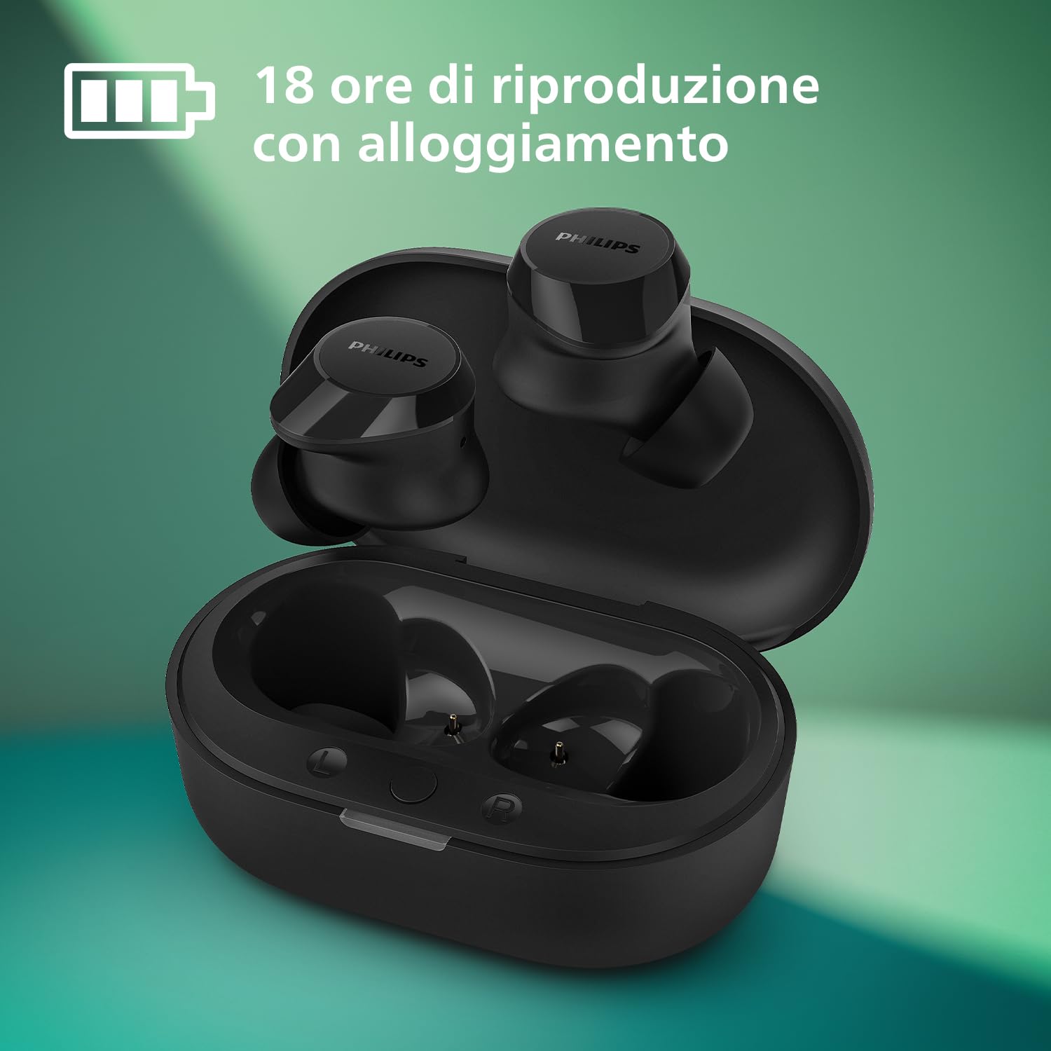 Philips TAT1209BK Cuffie auricolari Bluetooth True Wireless - Nero