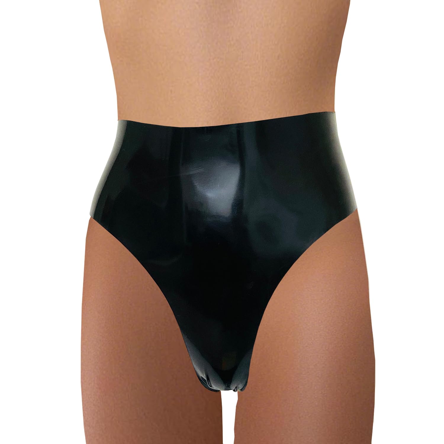 Damen Hohe Taille Latex String,Schwarz Gummi Unterhose | 100% Natürlicher Gummi Slips,Handgefertigte Latex G-String Tanga,Dehnbarer Latex Höschen Unterwäsche Cosplay Kostüm