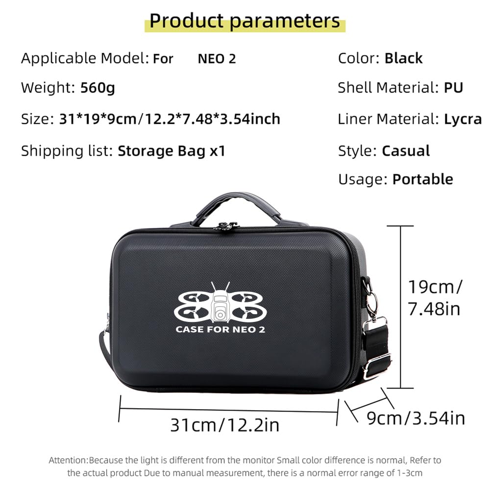 Custodia rigida per DJI Neo 2, custodia da viaggio di grande capacità, borsa portatile con tracolla per Neo2 Motion Fly More Combo, RC-N3, hub di ricarica della batteria e accessori