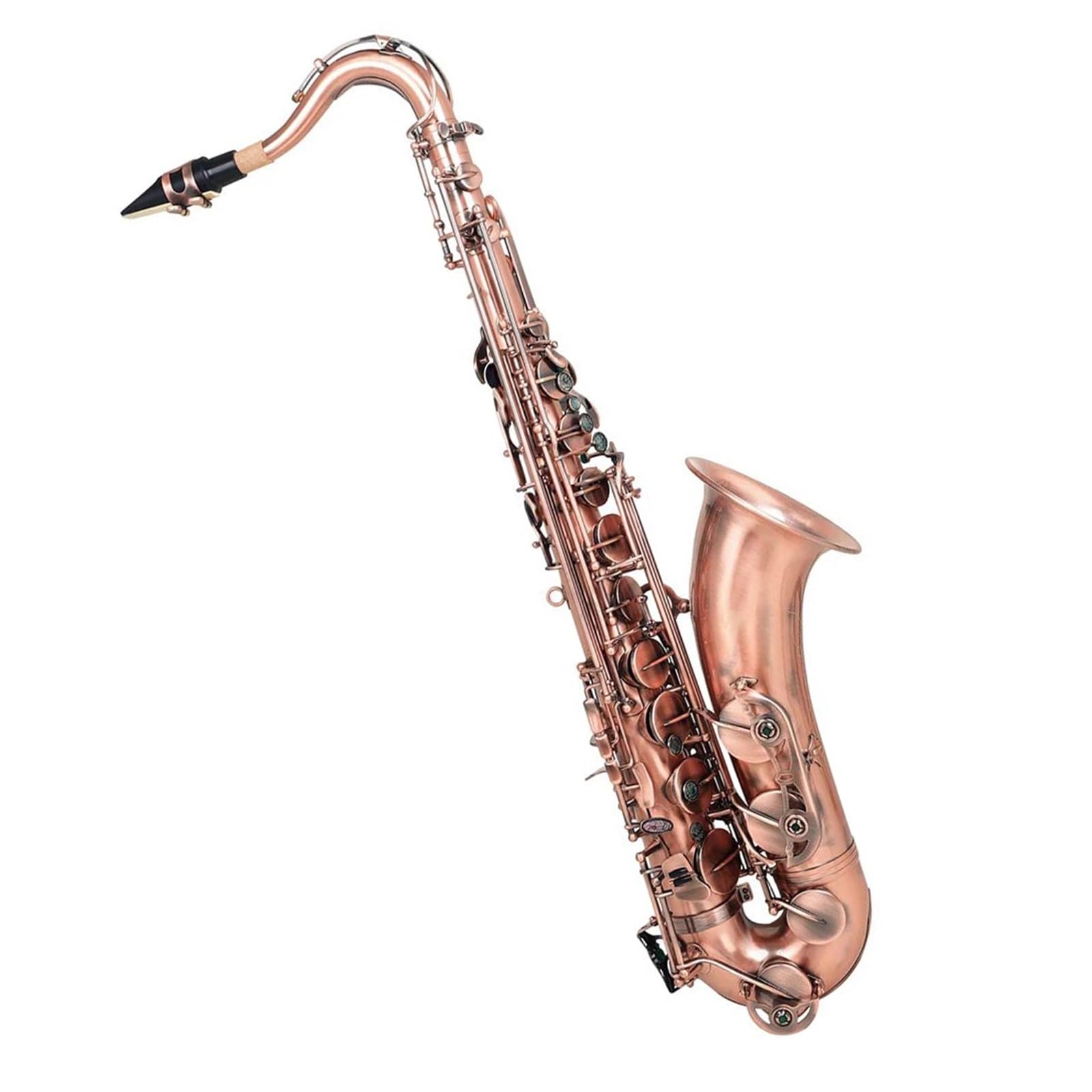 Saksofony dla początkujących Czerwony antyczny saksofon tenorowy Bb profesjonalny instrument muzyczny z mosiądzu
