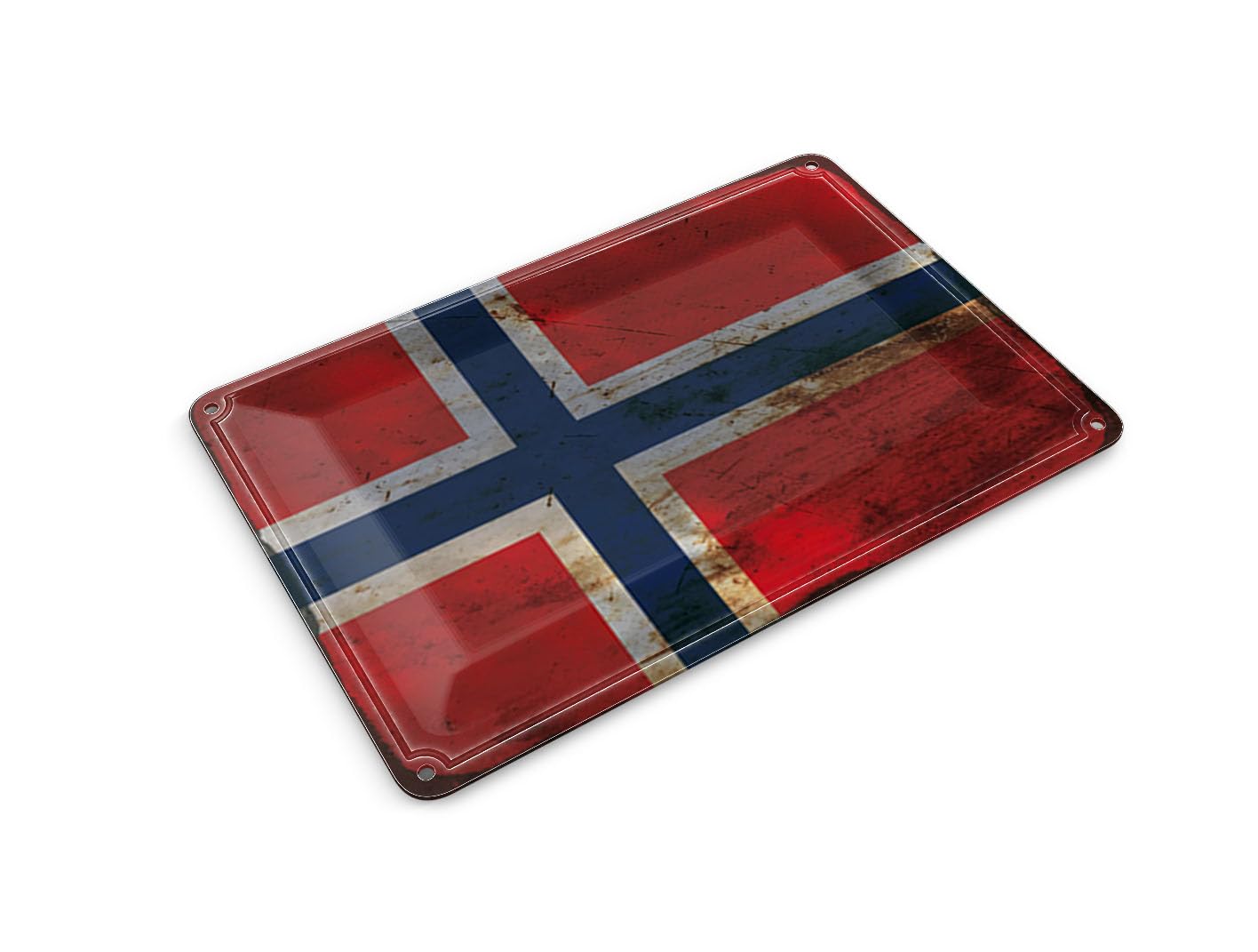 Femer Tin Postcard Norway Flag 14 x 10 cm Flag Rust Decorative Sign