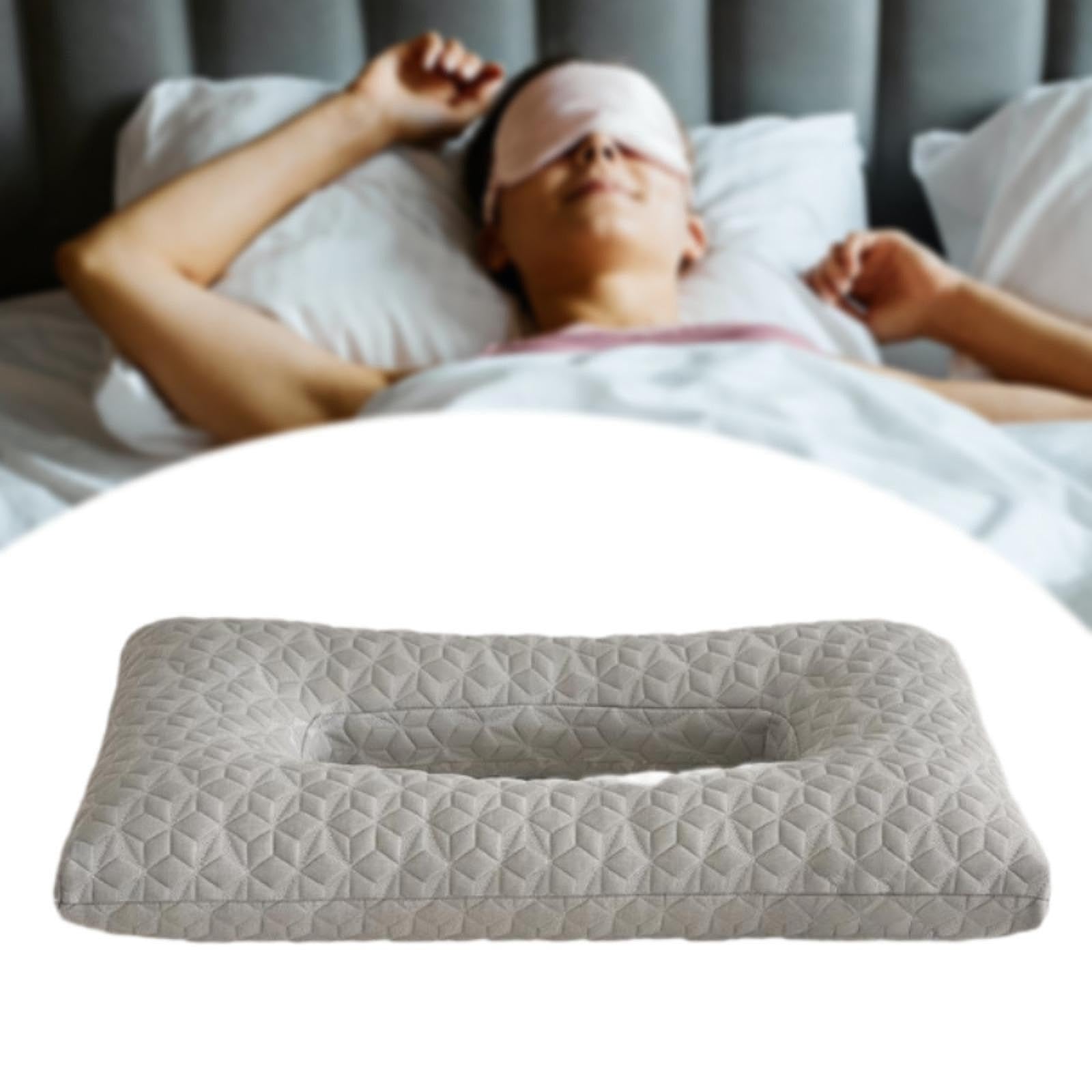 ATORSE Ear Piercing Pillow with Ear Hole for Headphones Wearing Earrings Sleep Gray 1