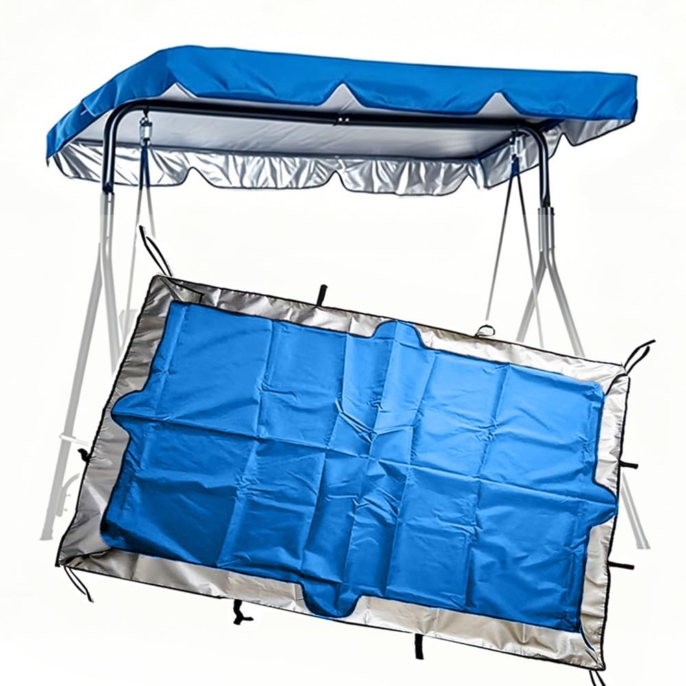 Auvent de balancelle de jardin 190x132 cm bleu aux finitions haut de gamme