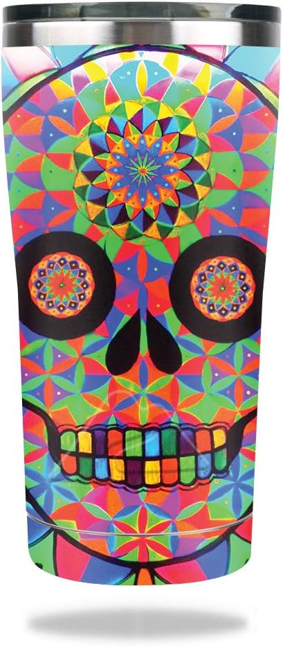 MightySkins Skin Compatible with Ozark Trail 20 oz Tumbler (2017) - Geo Sugar Skull | Protective, Durable, and Unique Vinyl wrap Cover | Easy to Apply, Remove, and Change Styles | Made in The USA