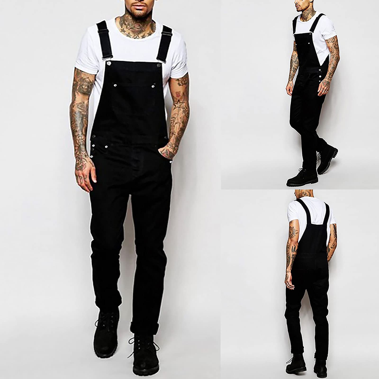 Generisch Peto para hombre, pantalones de trabajo, protección para el tiempo libre, para todas las estaciones, peto para hombre, con bolsillos, pantalones vaqueros y tirantes, mono, ropa de trabajo