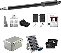 Gyxel C01-L Solar Gate Opener Kit for Single Swing Gates up to 14ft/440lbs - Batteries, 20W Panel, 100ft Remotes