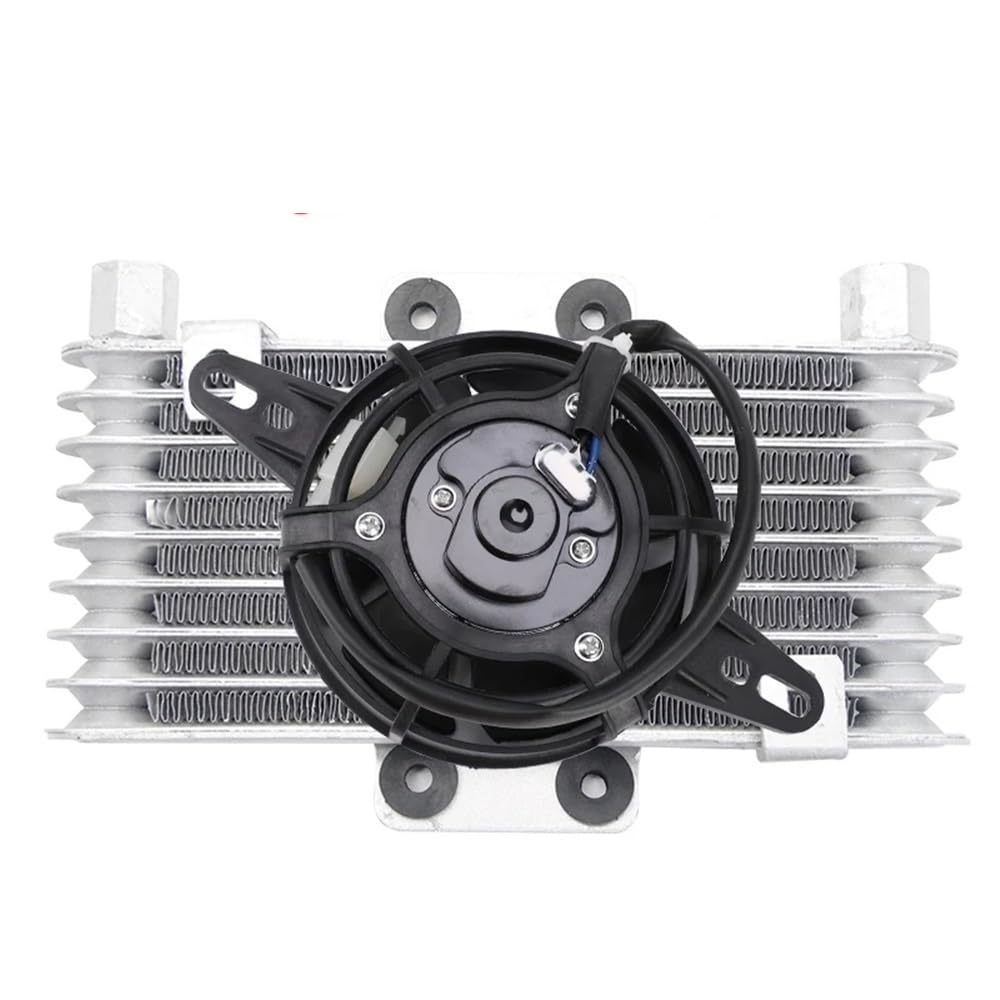 Chłodnica oleju silnika motocyklowego z aluminium + wentylator chłodzący chłodnicę 125 ml uniwersalna pasuje do motocykla terenowego ATV wysokiej jakości chłodnica oleju wentylatora(Oil Cooler)