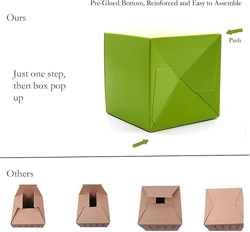 Miniatura 3 de Oletx 25 cajas de regalo de papel verde, pequeñas cajas de dulces a granel, caja de regalo de 3 x 3 x 3 pulgadas con tapas, cajas de regalo para