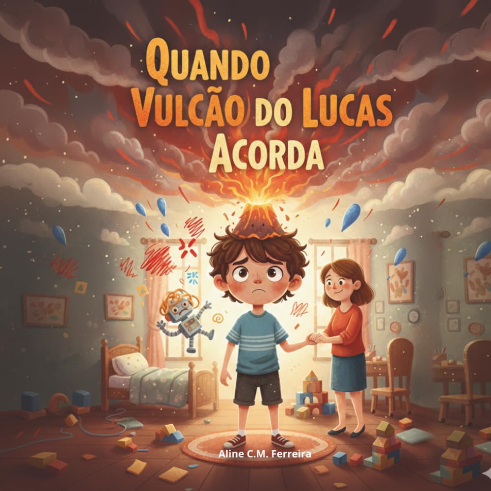Livro infantil para ajudar as crianças a lidar com a raiva e frustração: Quando o Vulcão do Lucas Acorda: Uma história sobre a raiva e o poder da respiração (Série Aprender e Sentir)