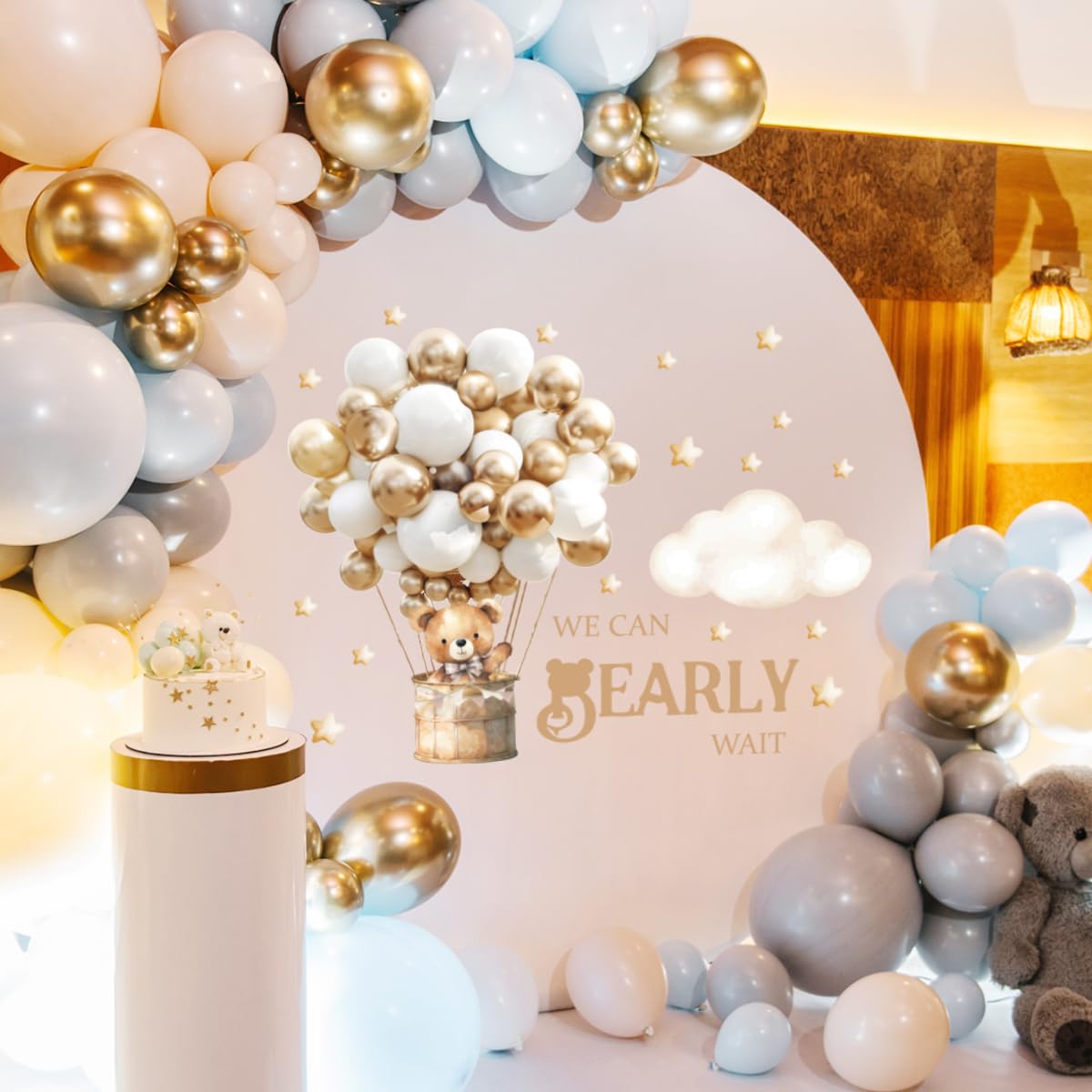 We Can Bearly Wait Decal - Teddy Bear Themed Gender Reveal Neutral Party Sticker for Balloon Arch,Backdrop...…We Can Bearly Wait Baby Shower