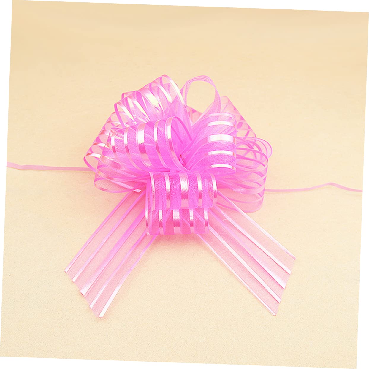 Healeved 36pièces Noeuds Décoratifs à Tirer Tulle Rose pour Mariage Et Fête pour Décorer Voitures Panier Et Plus