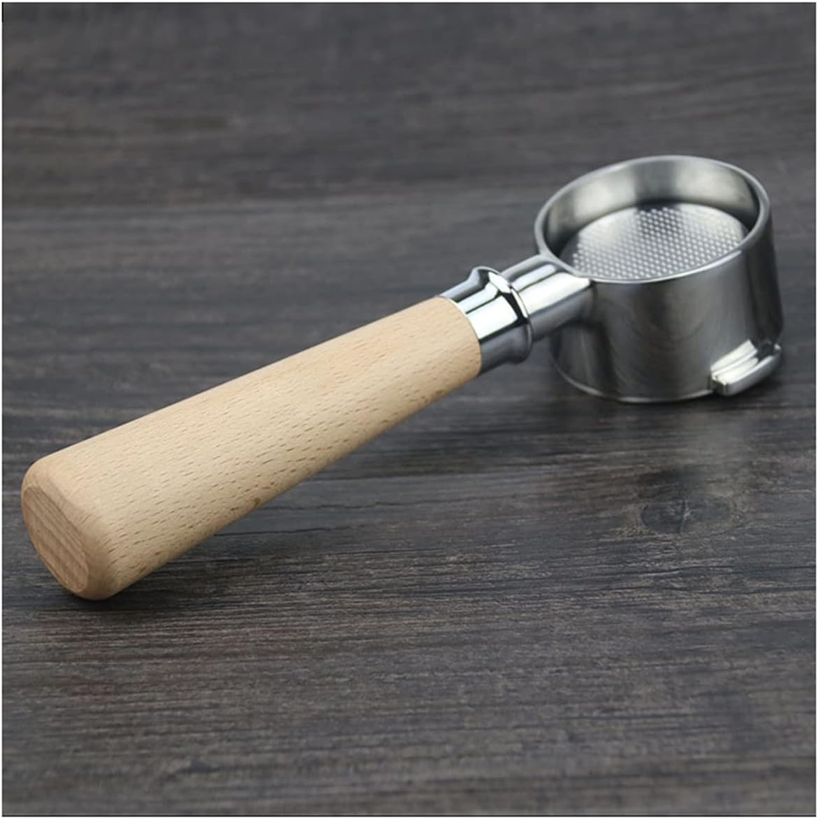 Espresso Machine Bottomless Portafilter51Mm Coffee Bottomless Portafilter Fit for Breville Delonghi Espresso Machine Solid Wood Handle Filter Basket Accessories Utensil(Color:B) (D)