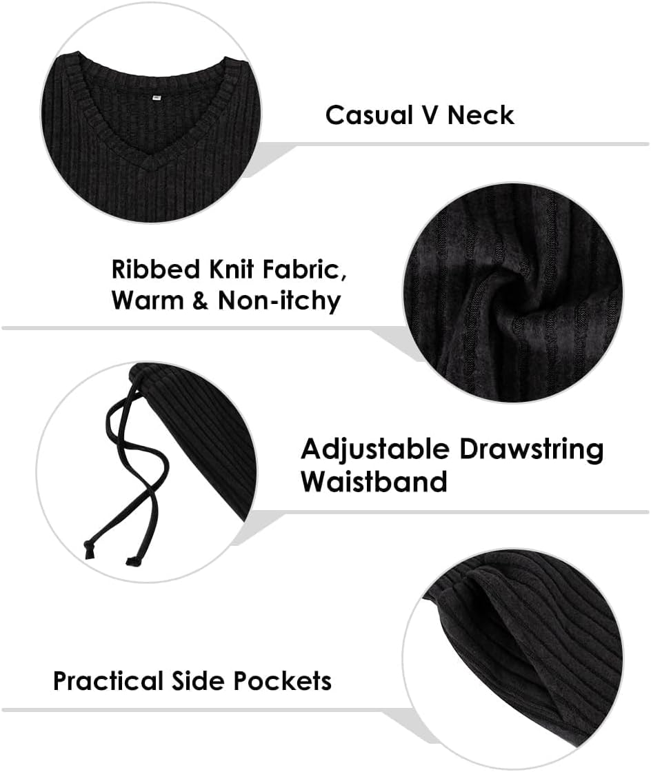 TIYOMI Plus Size Suits For Women 2 Piece Outfits Sweater Top & Wide Leg Pants XL-5XL - Image 6