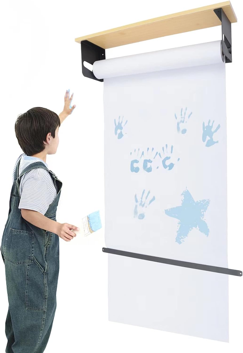 27'' Wall Mounted Kraft Paper Roll Holder & Dispenser with